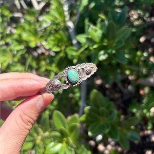 Silver Bracelet with Turquoise Accent
